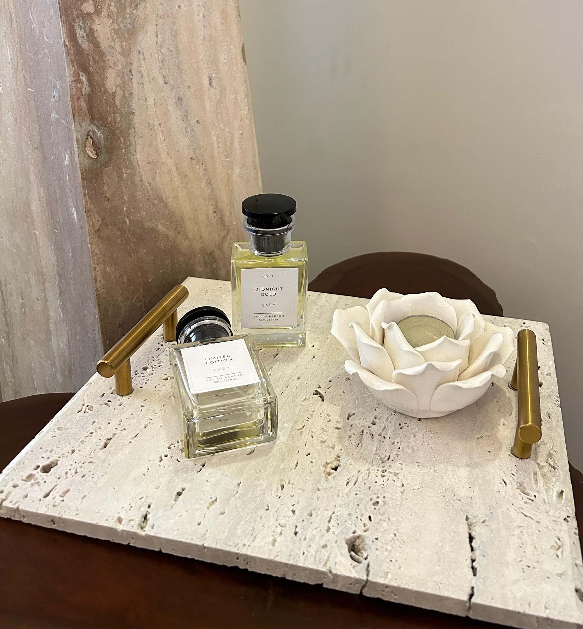 Natural Travertine Tray - Saey Fragrances ™