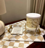 White & Beige Checkered Tray - Saey Fragrances ™